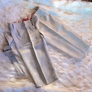 Guess Jeans Gray Belted Linen Cropped Pants Size 26